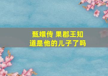 甄嬛传 果郡王知道是他的儿子了吗